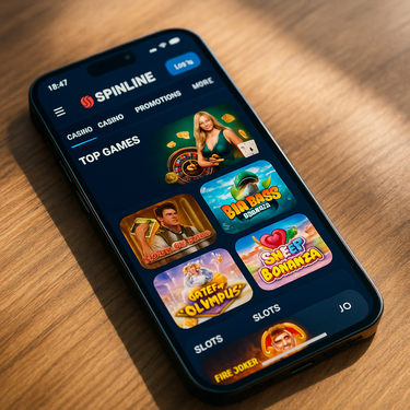 Spinline Casino - Mobile Plattform Screenshot - Responsive Design für Smartphones und Tablets